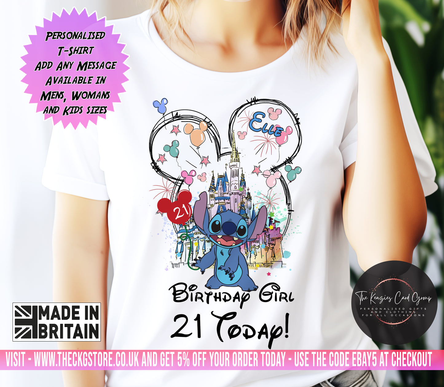 Personalised Lilo and Stitch Disney Matching Family T Shirt Disney World T Shirt - Castle Edition