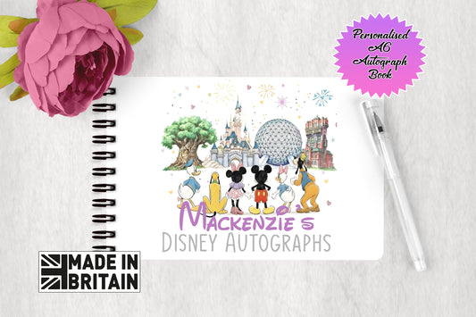 Personalised Disney Autograph Book - Walt Disney World Icons Fab Five Edition