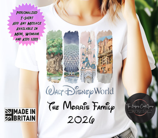 Personalised Disney Trip Matching Family Trip T Shirts -Walt Disney World Icons Edition
