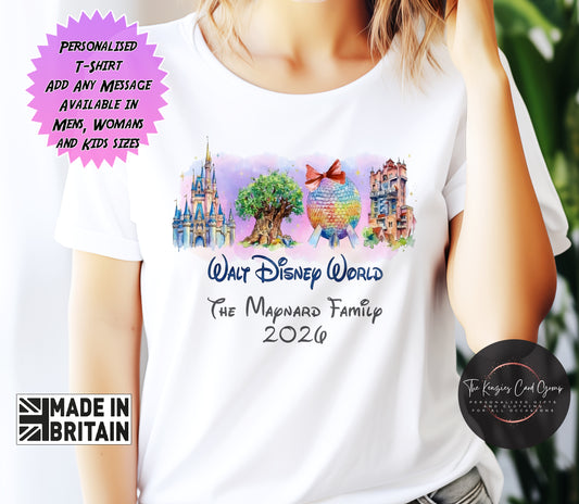 Personalised Disney Trip Matching Family Trip T Shirts -Walt Disney World Icons Edition