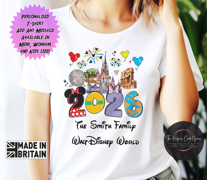 Personalised Disney Trip Matching Family Trip T Shirts -Walt Disney World Character Mascot Edition