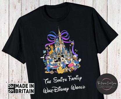 Personalised Disney Trip Matching Family Trip T Shirts - Walt Disney World Fab Five Edition 2026