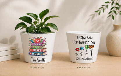 Personalised Teacher Plant Pot | Custom Teacher Appreciation Gift, Thank You Present