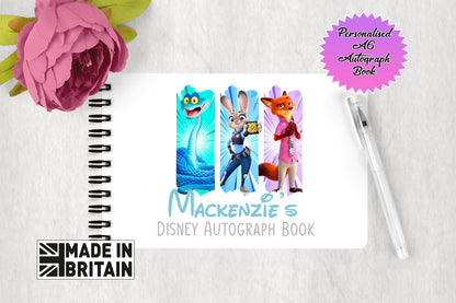Personalised Disney Autograph Book - Disney Pixar Zootopia Edition V2