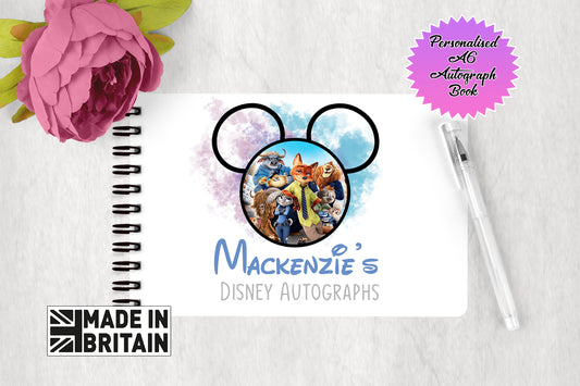 Personalised Disney Autograph Book - Disney Pixar Zootopia Edition V3